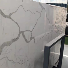 Calcutta white quartz big slabs